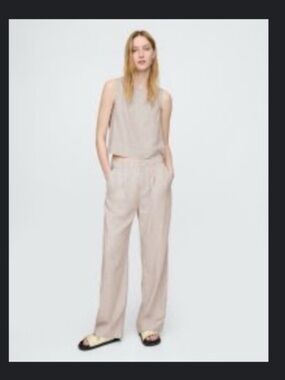 GAP 365 High Rise Linen Blend Trousers